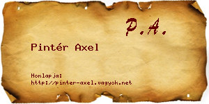 Pintér Axel névjegykártya